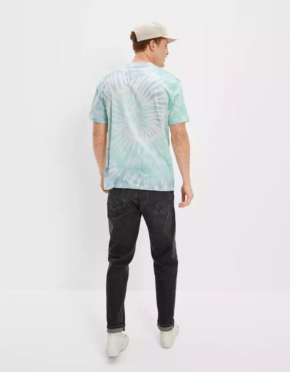 T Shirts American Eagle AE Super Soft Tie-Dye Menthe Homme | FNK-28120857